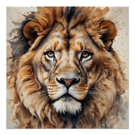 Lion no 1 Glossy Poster