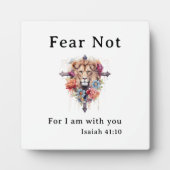 Lion Of God Fear Not Bible Verse Tabletop Fotoplatte (Vorderseite)