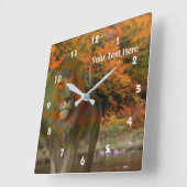 Lion of Herbst Fantasy Animal Art Quadratische Wanduhr (Winkel)