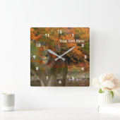 Lion of Herbst Fantasy Animal Art Quadratische Wanduhr (Zuhause)