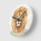 Lion of Judah Biblical Watercolor Wall Clock Runde Wanduhr (Winkel)