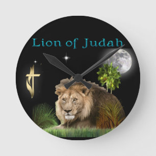 Lion of Judah Christian gifts and clothing Runde Wanduhr