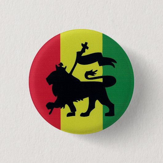 Lion of Judah Empire Äthiopia Rasta Reggae Roots B Button (Vorderseite)