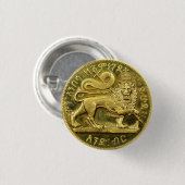 Lion of Judah Empire Ethiopia Rasta Reggae Roots Button (Vorne & Hinten)