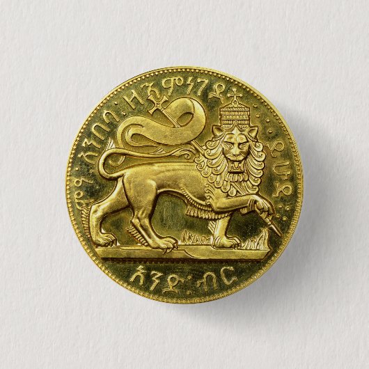 Lion of Judah Empire Ethiopia Rasta Reggae Roots Button (Vorderseite)