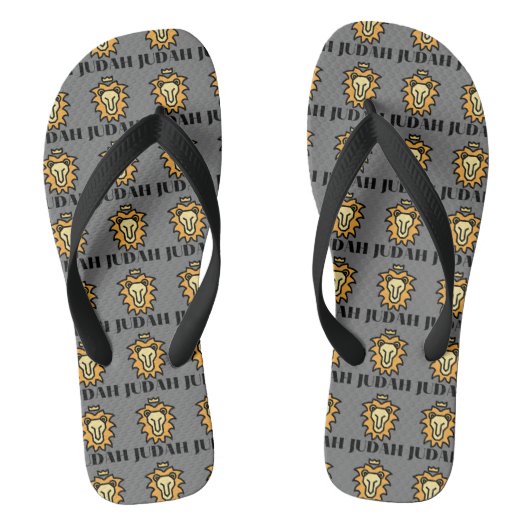 Lion of Judah Faith based Gray All-over Unisex Badesandalen (Fußbett)