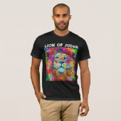 LION OF JUDAH FARBIGER CHRISTLICHER T - SHIRT (Vorne ganz)