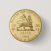 Lion of Judah - Haile Selassie - Rastafari Button (Vorderseite)