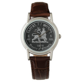 Lion of Judah Haile Selassie Rastafari Gold Watch Armbanduhr