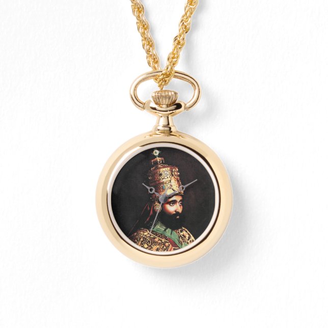 Lion of Judah Haile Selassie Rastafari Gold Watch  Armbanduhr (Vorderseite)