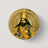 Lion of Judah Jah Army Haile Selassie Rasta Roots Button (Vorderseite)