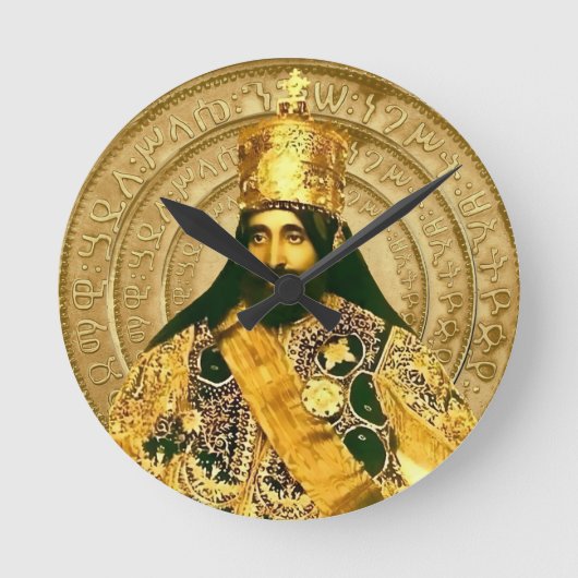 Lion of Judah Jah Army Haile Selassie Rasta Roots Runde Wanduhr (Vorderseite)