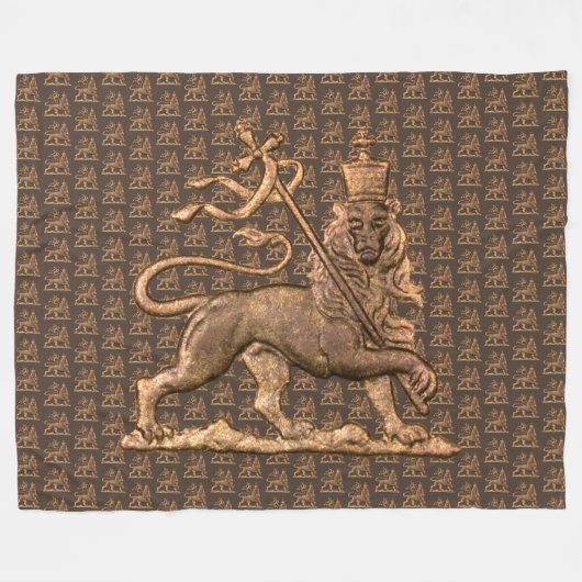 Lion of Judah Jah Army INI Haile Selassie Rasta Fleecedecke (Vorderseite (Horizontal))
