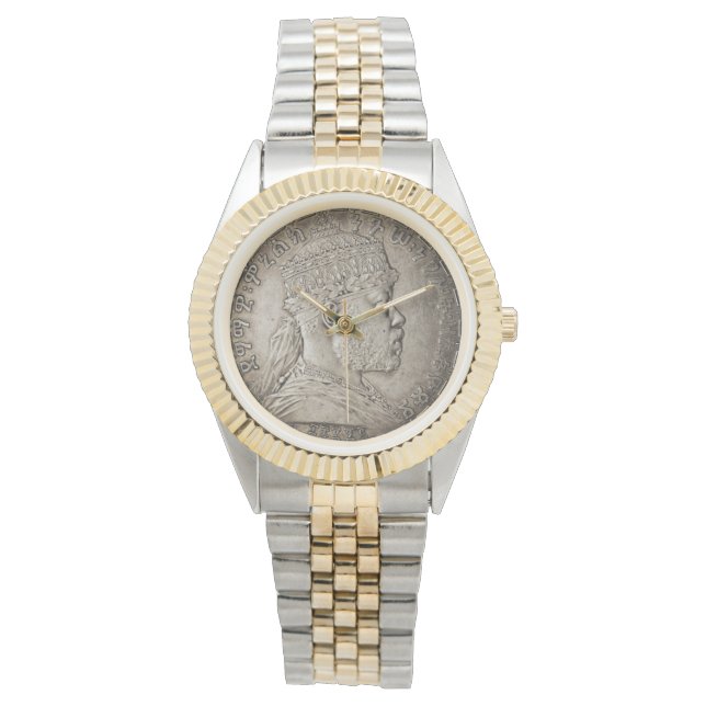 Lion of Judah Jah Army Menelik II Rasta Roots Armbanduhr (Vorderseite)