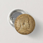 Lion of Judah Jah Army Menelik II Rasta Roots Button (Vorne & Hinten)