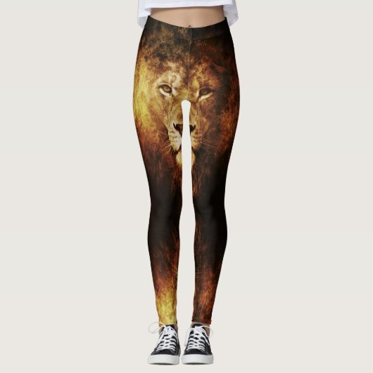 Lion of Judah - Jah Rastafari Power Yoga Leggings (Vorderseite)