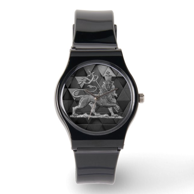 Lion of Judah Jah Rastafari Rasta Reggae Roots Kid Armbanduhr (Vorderseite)