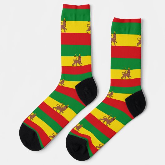 Lion of Judah Jah Rastafari Rasta Reggae Roots Socken (Linkes Detail)
