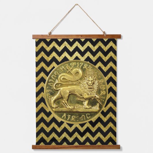 Lion of Judah Jah Rastafari Rasta Roots Wandteppich Mit Holzrahmen (Vorderseite)