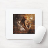Lion Of Judah Lamb God Cross Jesus Light God Mousepad (Mit Mouse)