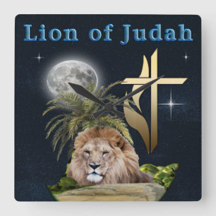Lion Of Judah Quadratische Wanduhr