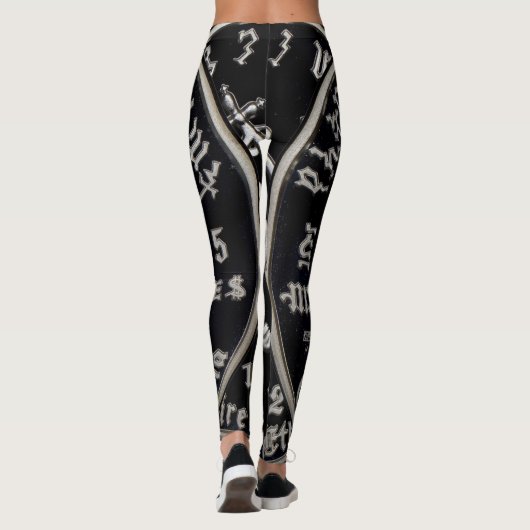 Lion of Judah - Rasta Silver - Power Yoga Leggings (Rückseite)