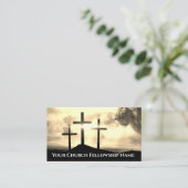 Lion of Judah Three Crosses Golden Sunset Church Visitenkarte (Stehend Vorderseite)