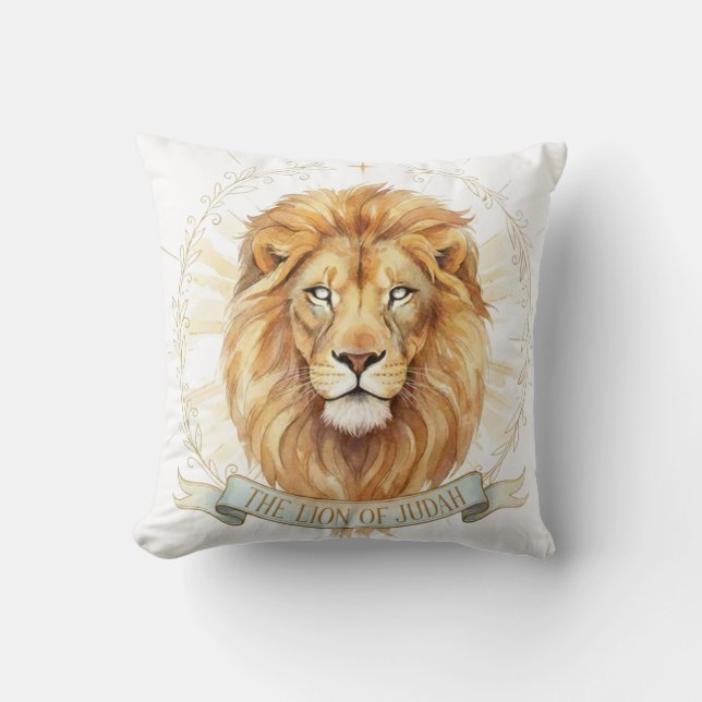 Lion of Judah Throw Pillow - Bold Christian Decor  Kissen (Vorderseite)
