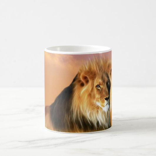 Lion of South Africa Fraktal art Kaffeetasse (Mittel)