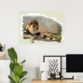 Lion on Erholung Lion Lovers Art Poster (Heimbüro)