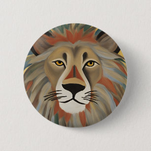 Lion Painting Button