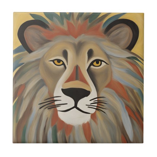 Lion Painting Fliese (Vorderseite)