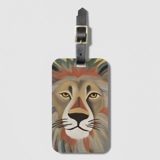 Lion Painting Gepäckanhänger (Vorderseite Vertikal)