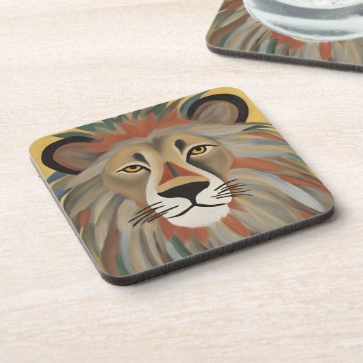 Lion Painting Getränkeuntersetzer (Linke Seite)