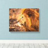 Lion Painting Golden King Art Leinwanddruck (Insitu (Holzboden))