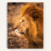 Lion Painting Golden King Art Notizblock (Vorderseite)