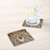 Lion Painting Rechteckiger Pappuntersetzer (Vor Ort)