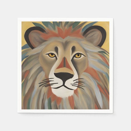 Lion Painting Serviette (Vorderseite)