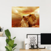 Lion Pair Posters Poster (Heimbüro)
