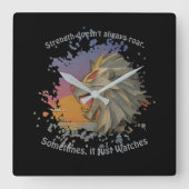 Lion Papercut Square Wall Clock Quadratische Wanduhr (Vorderseite)