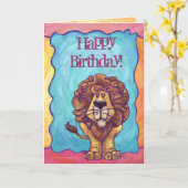 Lion Party Center Karte (Gelbe Blume)