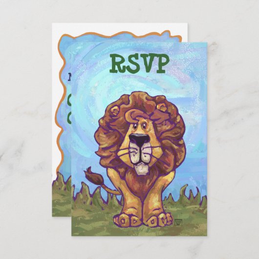 Lion Party Center UAWG RSVP Karte (Vorne/Hinten)