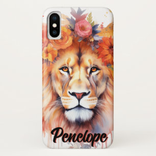 Lion Pastel Blume Safari Watercolor Savannah Cat Case-Mate iPhone Hülle