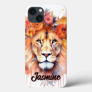 Lion Pastel Blume Safari Watercolor Savannah Cat Case-Mate iPhone Hülle