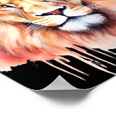 Lion Pastel Blume Safari Watercolor Savannah Cat Poster (Ecke)