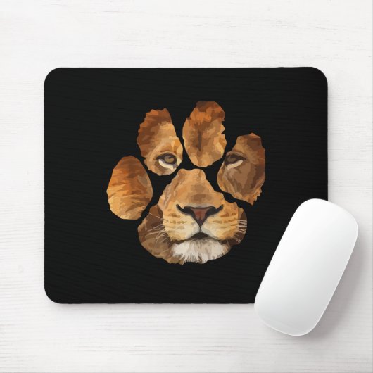Lion Paw Print Animal Mousepad (Mit Mouse)