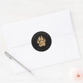 Lion Pawprint Bachelorette Black Gold ID1148 Runder Aufkleber (Umschlag)