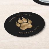 Lion Pawprint Girls Run Wild Black Gold ID1148 Runder Pappuntersetzer (Angewinkelt)