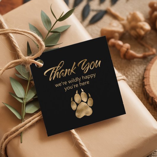 Lion Pawprint Vielen Dank Black Gold ID1148 Geschenkanhänger