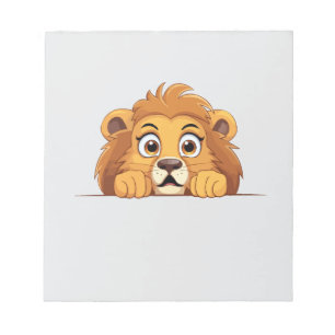 Lion Peeking Niedlich Adorable Funny Animal Cartoo Notizblock
